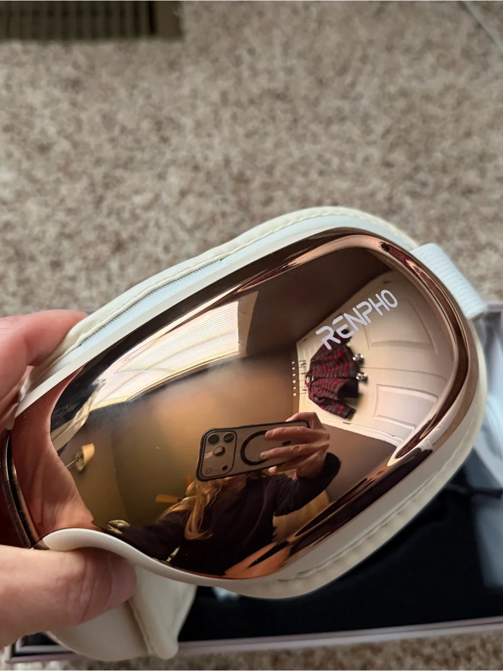 Renpho Rose Gold Heated & Cooling Eye Massager with Voice Control